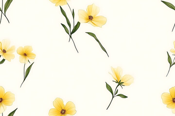 Beach Evening Primrose Minimalist seamless pattern background vector