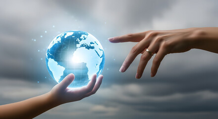 globe in hand
