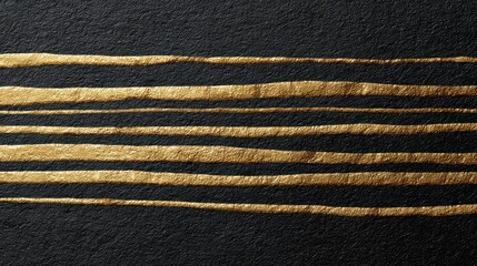 Elegant Black Background with Shiny Gold Stripes for Modern Design