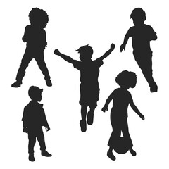 silhouettes of children