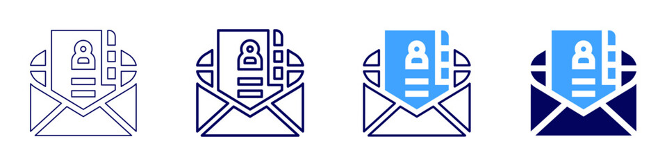 Contact us icon in 4 different styles. Thin Line, Line, Bold Line, Duotone. Duotone style. Editable stroke