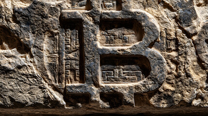 Ancient Stone Carving with Bitcoin Symbol: A Glimpse into History