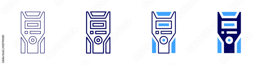 Poster cpu controller icon in 4 different styles. thin line, line, bold line, duotone. duotone style. edita