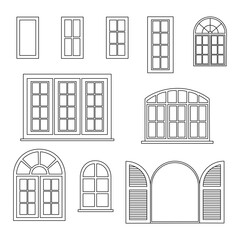 set of windows vector illustration