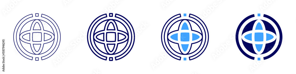 Poster internet coverage icon in 4 different styles. thin line, line, bold line, duotone. duotone style. ed