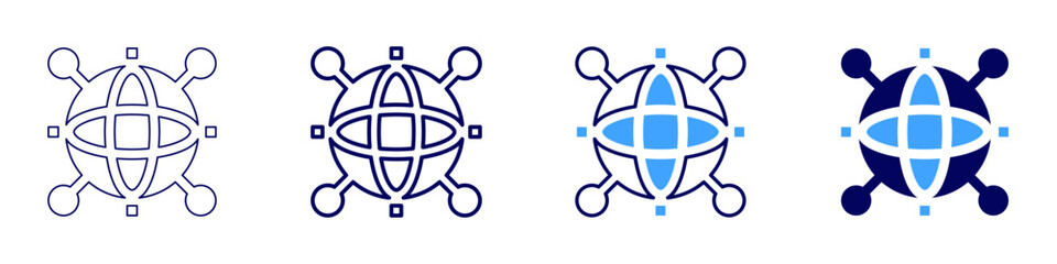 Internet access icon in 4 different styles. Thin Line, Line, Bold Line, Duotone. Duotone style. Editable stroke