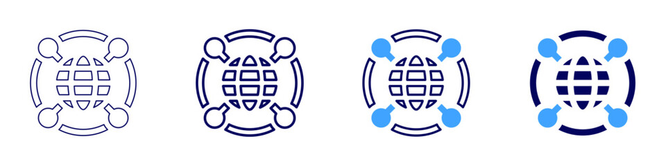 Internet explorer icon in 4 different styles. Thin Line, Line, Bold Line, Duotone. Duotone style. Editable stroke