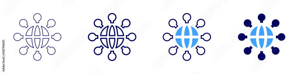 Poster internet throttling icon in 4 different styles. thin line, line, bold line, duotone. duotone style. 