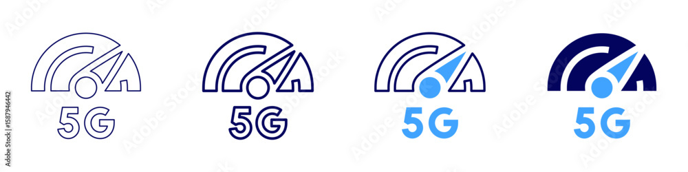Poster internet usage icon in 4 different styles. thin line, line, bold line, duotone. duotone style. edita