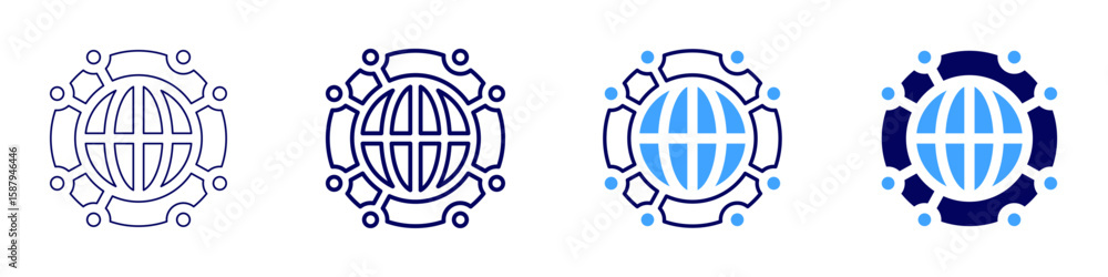 Poster internet security icon in 4 different styles. thin line, line, bold line, duotone. duotone style. ed