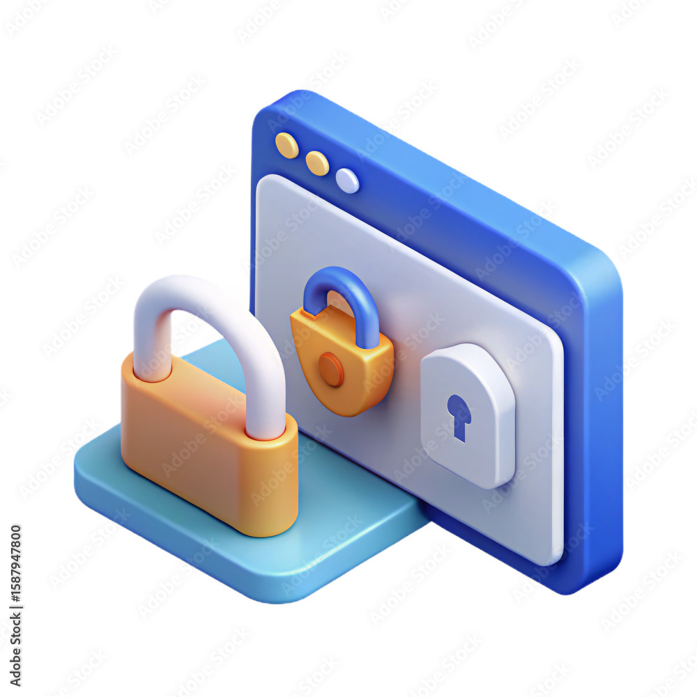 Fototapete enhance your digital security with a visually appealing 3d icon representing website protection and 