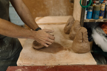 Artist in Ceramics and Pottery Studio working