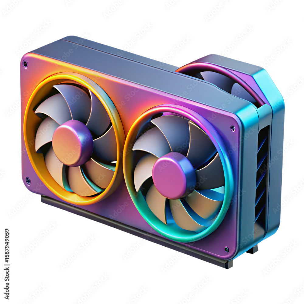 Poster experience the future of computing with a captivating 3d graphics card render showcasing a sleek des