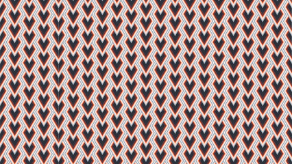 Repeating geometric pattern with dark triangles and red and white outlines creating a wallpaper design