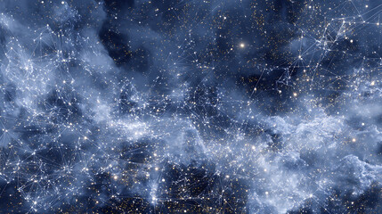 Obraz premium Explore the cosmic network abstract galaxy background with nebula stars and constellations design art