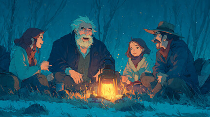 Friendship day camping trip: cherished togetherness around campfire, lasting memories and bonds of friendship