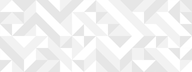 White seamless background of triangles in modern style, flat vector illustration. Cover of gray geometric shapes in retro texture for web design or postcard.