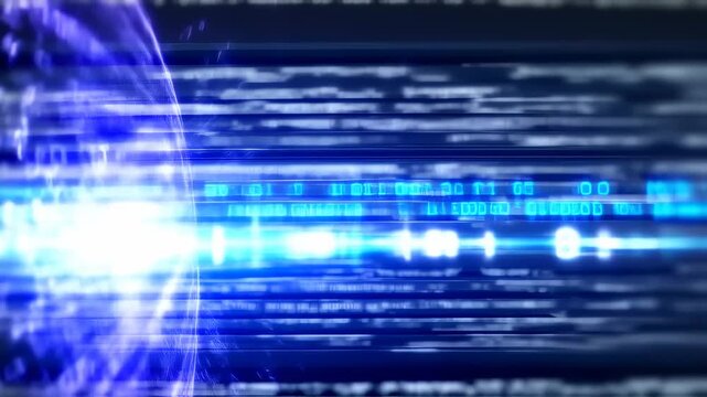 Abstract technology background with glowing code