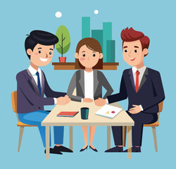 Professional Business Meeting in Modern Office Environment

