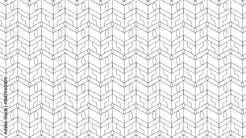 Aufkleber seamless abstract pattern with golden linear elements forming a geometric design on white background