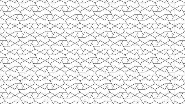 Geometric pattern of interlocking shapes forming a tessellating background design element style