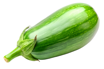 Green eggplant isolated on transparent surface PNG transparent background