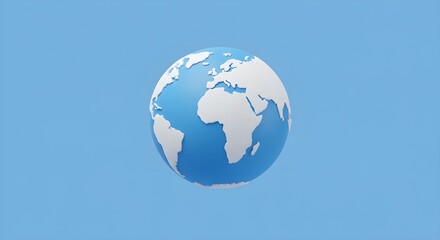 Naklejka premium 3D rendered Earth globe on blue background