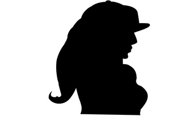 silhouette of a woman on white 