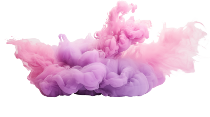 Purple smoke on transparent background