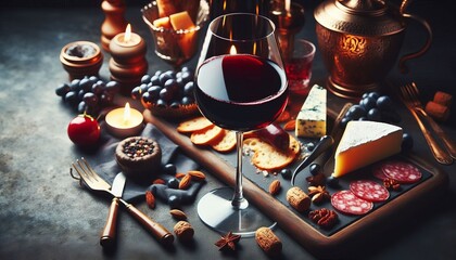 Wine Dine Complexity Medium Style Elegant Deep reds and purples