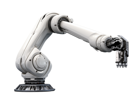 Automatic Robot Arm On Transparent Background