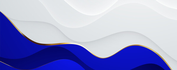 Blue Abstract Wave Background with Curved Lines and Modern Design