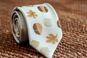 Stylish Thanksgiving tie with subtle autumn patterns, perfect for festive occasions and celebrations