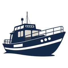Obraz premium A clean silhouette of a lifeboat, a symbol of safety, rescue, and maritime transportation.