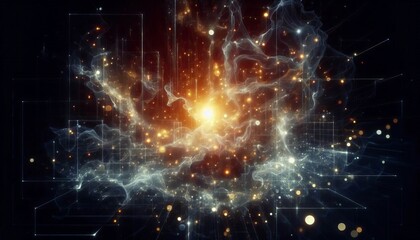 A void filled with glowing intangible shapes that shift and morp