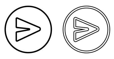 Flat send button icon set for web and apps.