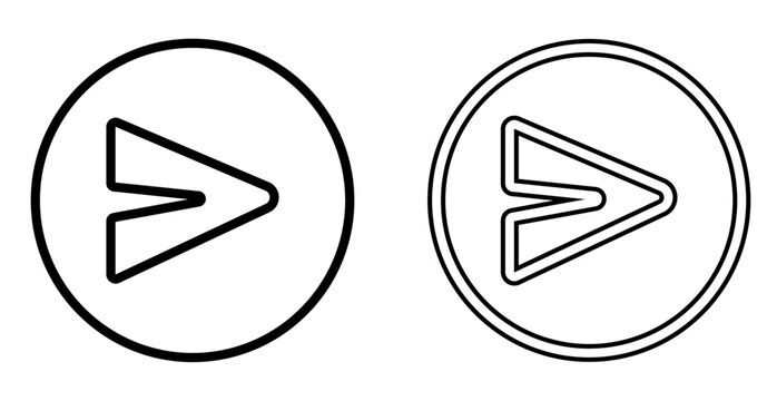 Flat send button icon set for web and apps.