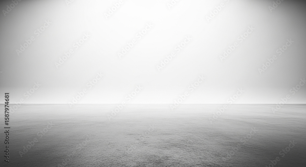 Poster minimalist empty studio background with a soft gradient light illuminating a textured concrete floor
