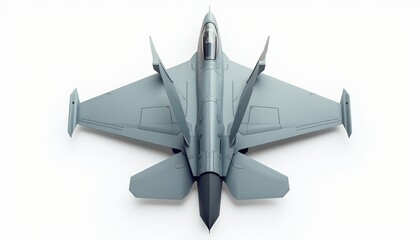 Top View of Futuristic Stealth Fighter Jet