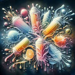 An ephemeral style simulation aerosol work designed to look like