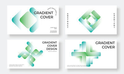 Fototapeta na wymiar Modern vibrant gradient business card vector. Set of creative poster with colorful, circle, geometric shapes, polygon. Gradient background for brochure, flyer, wallpaper, banner, cover template.