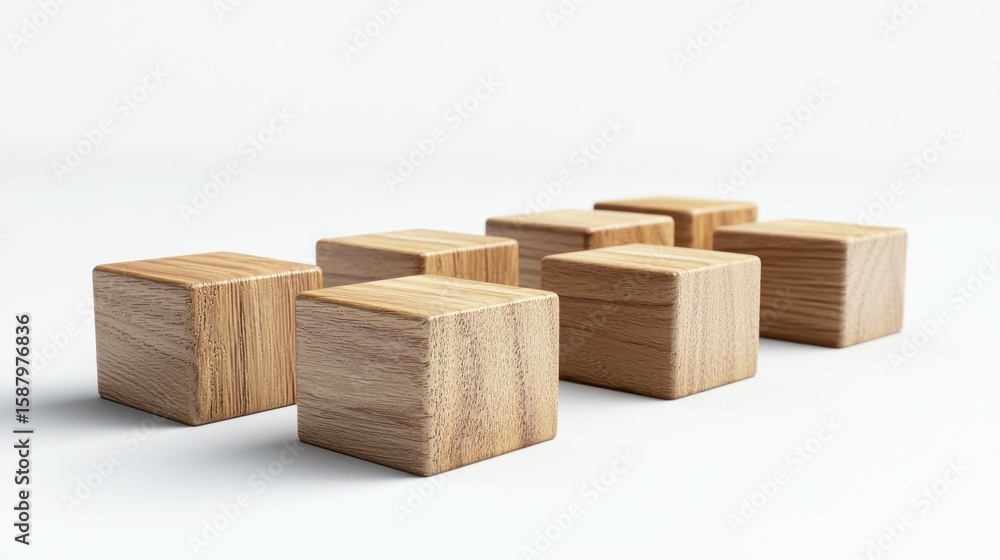Poster 3d render lineup of sanding blocks on white background