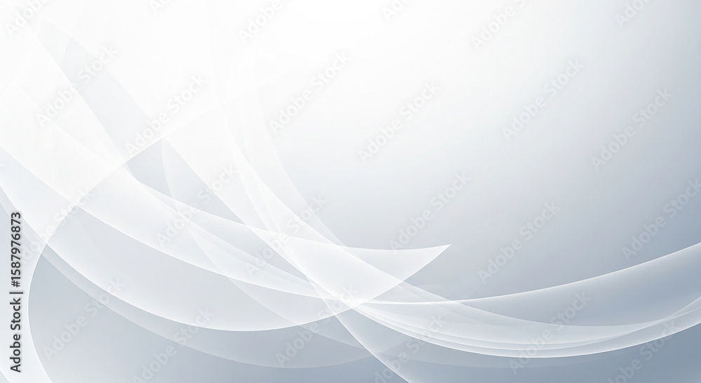 Poster elegant abstract background featuring flowing white translucent curves and lines on a subtle gradien