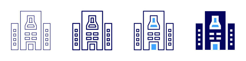 Aldehyde compound icon in 4 different styles. Thin Line, Line, Bold Line, Duotone. Duotone style. Editable stroke