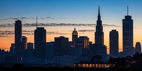 Obraz premium new york city skyline at sunset