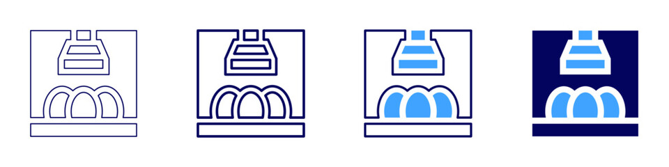 Basic compound icon in 4 different styles. Thin Line, Line, Bold Line, Duotone. Duotone style. Editable stroke