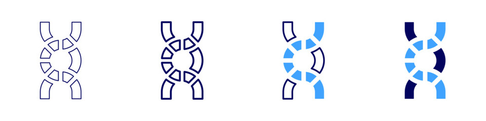 DNA fingerprinting icon in 4 different styles. Thin Line, Line, Bold Line, Duotone. Duotone style. Editable stroke