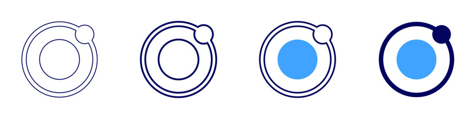 Earth core icon in 4 different styles. Thin Line, Line, Bold Line, Duotone. Duotone style. Editable stroke