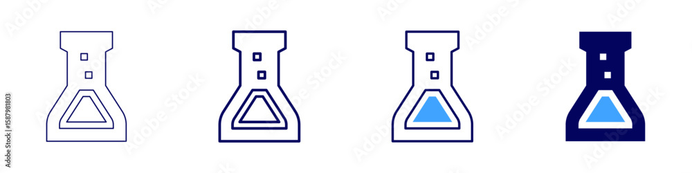 Poster flask purity icon in 4 different styles. thin line, line, bold line, duotone. duotone style. editabl