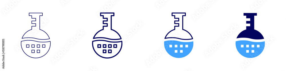 Poster flask rack icon in 4 different styles. thin line, line, bold line, duotone. duotone style. editable 